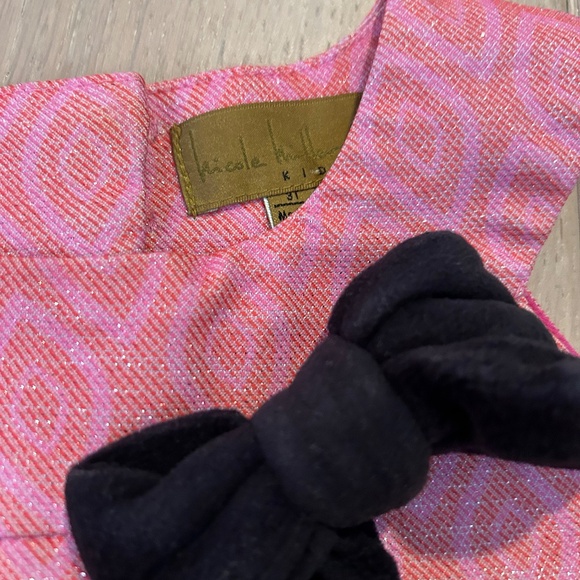 Nicole Miller Pink and Orange Glitter Dress Size 3T - Picture 2 of 3